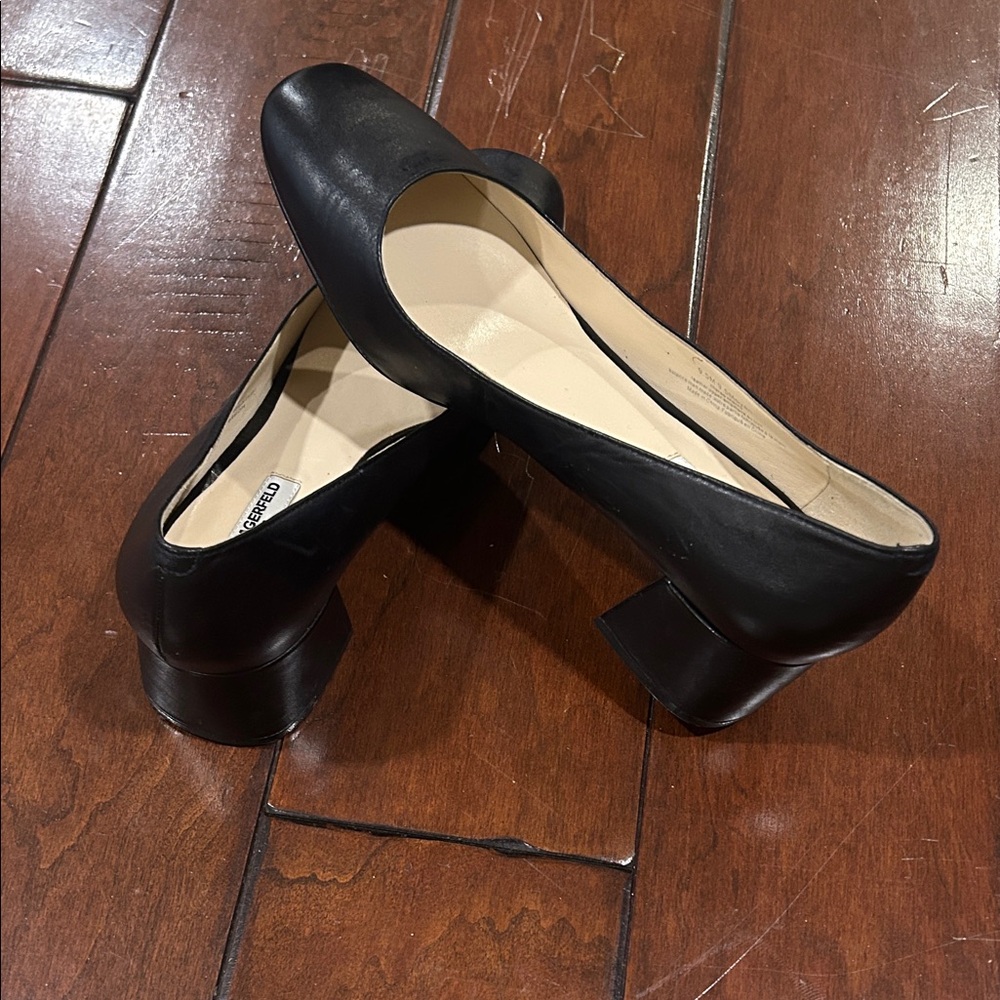 Karl Lagerfeld Black Leather Heels - Picture 3 of 13